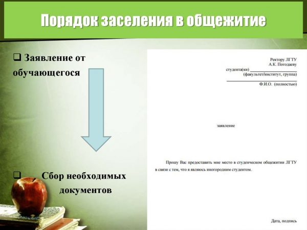 Правила заселения в общежитие Заселение в общежитие